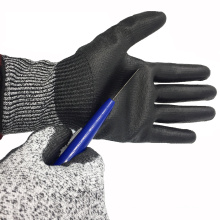 Cut Resistant Level 5 HPPE Liner PU Coated Anti Cut Hand Glove with EN388 4X43C